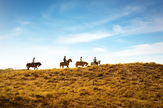 Horse Riding is a popular way to see the 'berg